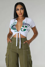 Load image into Gallery viewer, Varsity babe crop top
