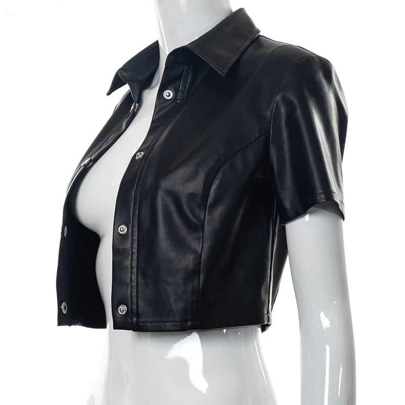 Leather Crop Top