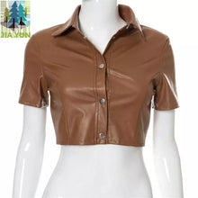 Load image into Gallery viewer, Leather Crop Top
